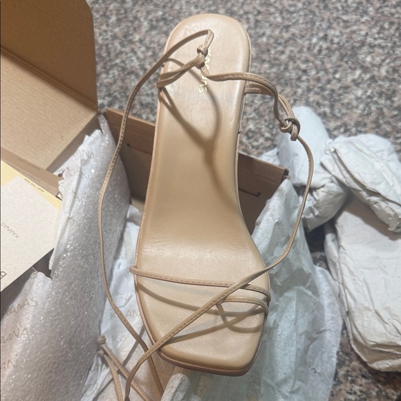 Kaanas Nude Strappy Heels - Picture 1 of 7